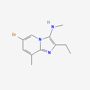 Chemical structure of 6-Bromo-2-ethyl-N,8-dimethylimidazo[1,2-a]pyridin-3-amine