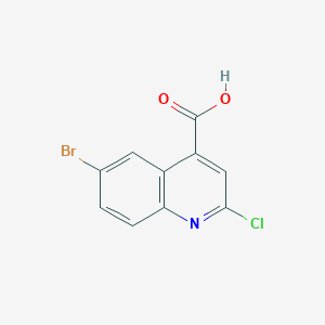 Chemical structure of 6-Bromo-2-chloroquinoline-4-carboxylic acid