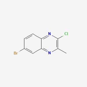 Chemical structure of 6-Bromo-2-chloro-3-methylquinoxaline