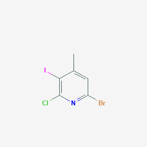 Chemical structure of 6-Bromo-2-chloro-3-iodo-4-methylpyridine