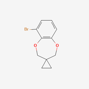 Chemical structure of 6-Bromo-2,4-dihydrospiro[benzo[b][1,4]dioxepine-3,1'-cyclopropane]