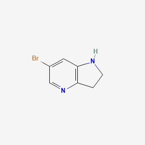Chemical structure of 6-bromo-1H,2H,3H-pyrrolo[3,2-b]pyridine