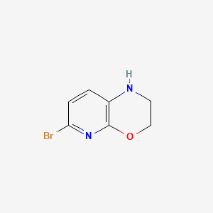 Chemical structure of 6-Bromo-2,3-dihydro-1H-pyrido[2,3-b][1,4]oxazine