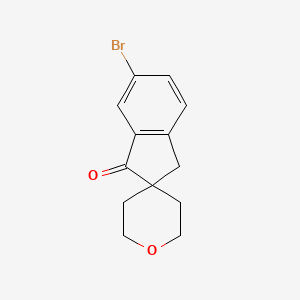 Chemical structure of 6-BROMO-2',3',5',6'-TETRAHYDROSPIRO[INDENE-2,4'-PYRAN]-1(3H)-ONE