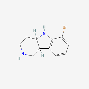 Chemical structure of 6-Bromo-2,3,4,4a,5,9b-hexahydro-1H-pyrido[4,3-b]indole