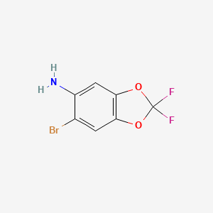 Chemical structure of 6-Bromo-2,2-difluorobenzo[d][1,3]dioxol-5-amine