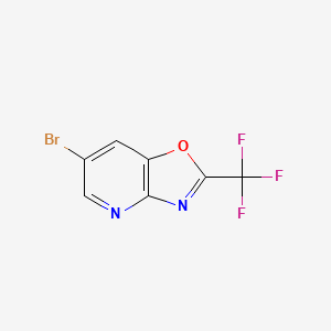 Chemical structure of 6-Bromo-2-(trifluoromethyl)oxazolo[4,5-b]pyridine