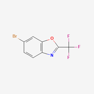 Chemical structure of 6-Bromo-2-(trifluoromethyl)benzo[d]oxazole