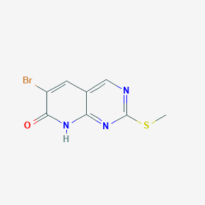 Chemical structure of 6-broMo-2-(Methylthio)pyrido[2,3-d]pyriMidin-7(8H)-one