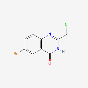 Chemical structure of 6-Bromo-2-(Chloromethyl)Quinazolin-4(3H)-One