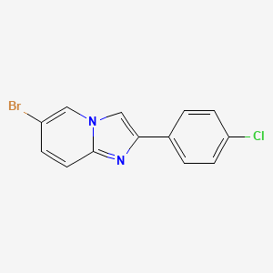 Chemical structure of 6-bromo-2-(4-chlorophenyl)imidazo[1,2-a]pyridine