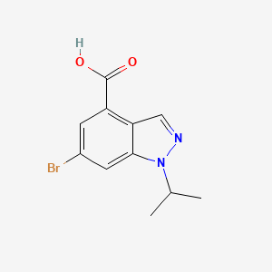 Chemical structure of 6-Bromo-1-isopropyl-1H-indazole-4-carboxylic acid
