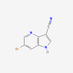 Chemical structure of 6-Bromo-1H-pyrrolo[3,2-b]pyridine-3-carbonitrile