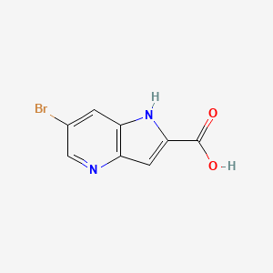Chemical structure of 6-Bromo-1H-pyrrolo[3,2-b]pyridine-2-carboxylic acid