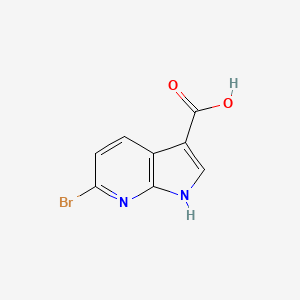 Chemical structure of 6-Bromo-1H-pyrrolo[2,3-b]pyridine-3-carboxylic acid