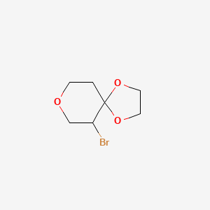 Chemical structure of 6-bromo-1,4,8-trioxaspiro[4.5]decane