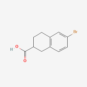Chemical structure of 6-Bromo-1,2,3,4-tetrahydronaphthalene-2-carboxylic acid