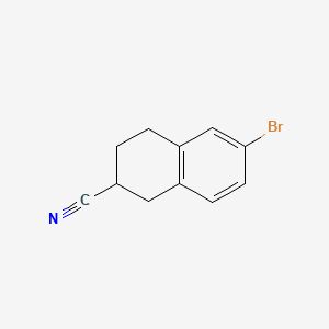 Chemical structure of 6-broMo-1,2,3,4-tetrahydronaphthalene-2-carbonitrile