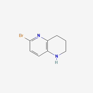 Chemical structure of 6-Bromo-1,2,3,4-tetrahydro-1,5-naphthyridine