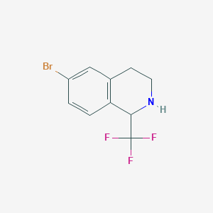Chemical structure of 6-Bromo-1-(trifluoromethyl)-1,2,3,4-tetrahydroisoquinoline