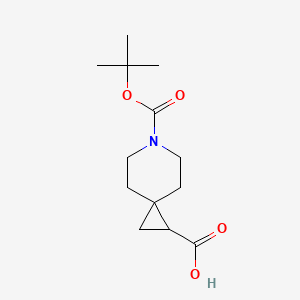 Chemical structure of 6-Boc-6-azaspiro[2.5]octane-1-carboxylic Acid