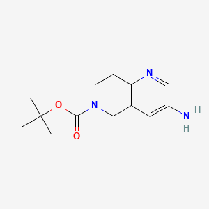 Chemical structure of 6-Boc-3-amino-5,6,7,8-tetrahydro-[1,6]naphthyridine