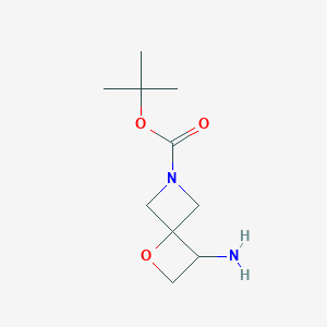 Chemical structure of 6-Boc-1-oxa-6-azaspiro[3.3]heptan-3-amine
