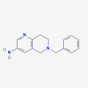 Chemical structure of 6-Benzyl-5,6,7,8-tetrahydro-1,6-naphthyridin-3-amine