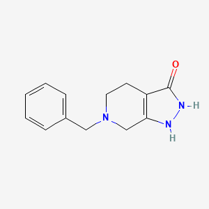 Chemical structure of 6-Benzyl-4,5,6,7-tetrahydro-1H-pyrazolo[3,4-c]pyridin-3(2H)-one