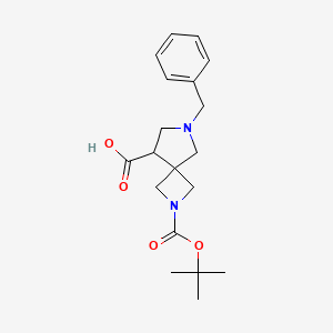 Chemical structure of 6-Benzyl-2,6-Diaza-Spiro[3.4]Octane-2,8-Dicarboxylic Acid 2-Tert-Butyl Ester
