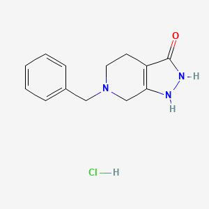 Chemical structure of 6-Benzyl-1,2,4,5,6,7-hexahydro-3H-pyrazolo[3,4-c]pyridin-3-one hydrochloride