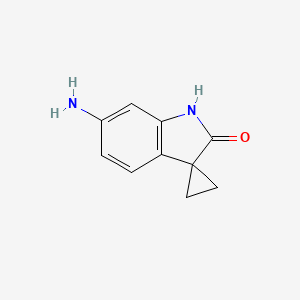 Chemical structure of 6'-Aminospiro[cyclopropane-1,3'-indolin]-2'-one