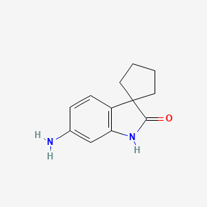 Chemical structure of 6'-Aminospiro[cyclopentane-1,3'-indolin]-2'-one