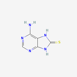 Chemical structure of 6-Amino-9H-Purine-8-Thiol