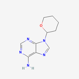 Chemical structure of 6-Amino-9-(tetrahydropyran-2-yl)-9H-purine