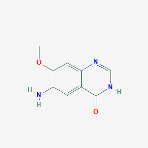 Chemical structure of 6-Amino-7-methoxyquinazolin-4(3H)-one