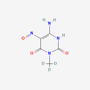 Chemical structure of 6-Amino-5-nitroso-3-methyluracil-d3