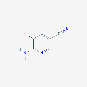 Chemical structure of 6-Amino-5-iodonicotinonitrile