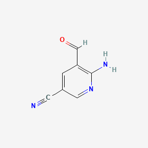 Chemical structure of 6-Amino-5-formylnicotinonitrile