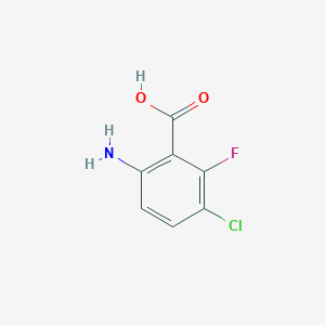 Chemical structure of 6-Amino-3-chloro-2-fluorobenzoic acid