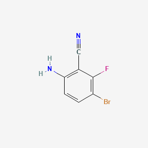 Chemical structure of 6-Amino-3-bromo-2-fluorobenzonitrile