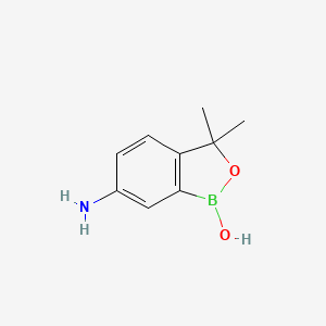Chemical structure of 6-Amino-3,3-dimethylbenzo[c][1,2]oxaborol-1(3H)-ol