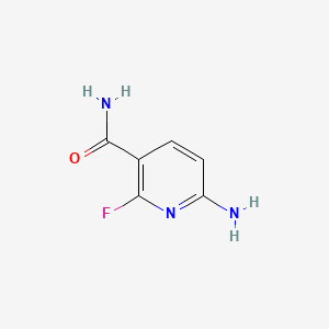 Chemical structure of 6-amino-2-fluoronicotinamide