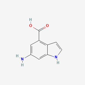 Chemical structure of 6-Amino-1H-indole-4-carboxylic acid