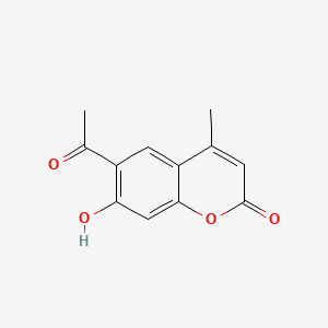 Chemical structure of 6-Acetyl-7-hydroxy-4-methyl-2H-chromen-2-one