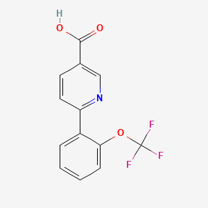 Chemical structure of 6-[2-(Trifluoromethoxy)phenyl]nicotinic Acid