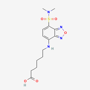 Chemical structure of 6-[[7-(N,N-Dimethylaminosulfonyl)-2,1,3-benzoxadiazol-4-yl]amino]hexanoic Acid