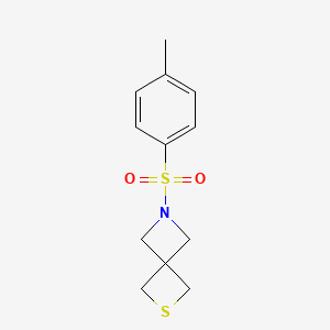 Chemical structure of 6-[(4-methylphenyl)sulfonyl]-2-thia-6-azaspiro[3.3]heptane