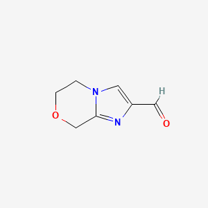 Chemical structure of 6,8-Dihydro-5H-imidazo[2,1-c][1,4]oxazine-2-carbaldehyde