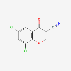 Chemical structure of 6,8-Dichloro-3-cyanochromone